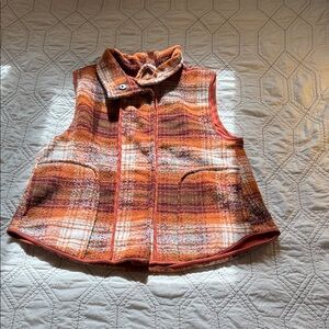 We The Free Orange Plaid Vest